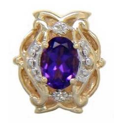 B589 14K AMETHYST SLIDE. 